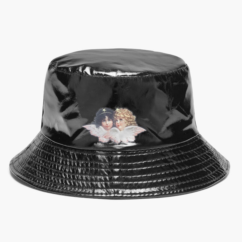Fiorucci dream angels black patent bucket hat